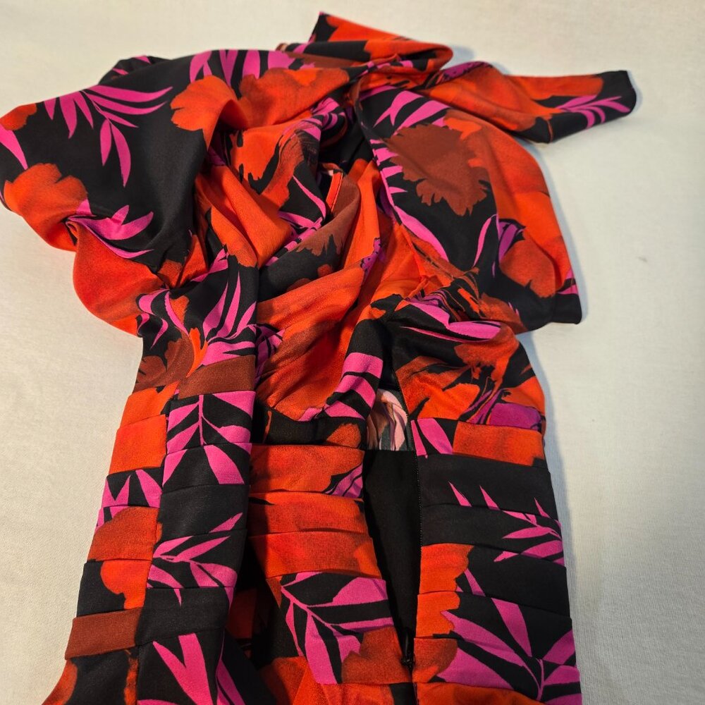 VERONICA BEARD Old Money Y2K Pevero Red Floral Stretch Silk Babydoll Top Size 2. - Picture 8 of 17
